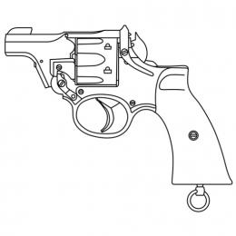 モデルガンキット:エンフィールド No.2 Mk1 タンカー /プラグリップ/ブラックABS [9月頃再販予定.単品予約]