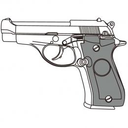 モデルガン : M84 WディープブラックABS プラグリップ仕様 [品切中.再生産待ち]