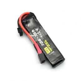 Li-Poバッテリー 7.4V 750mAh スーパーショートスリム (45C-90C)  T字コネクター [SA-B040T] [取寄]