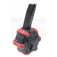 アダプティブドラムマガジン WE/マルイ GBB ハイキャパ用 350連 ブラック/レッド [CYB-MAG-DRMG02] [取寄]