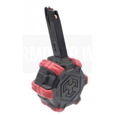 アダプティブドラムマガジン WE/マルイ M9/M92用 350連 ブラック/レッド [CYB-MAG-DRMG04] [取寄]