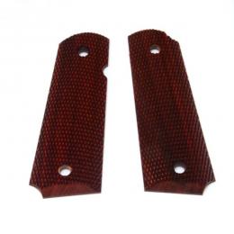 木グリップ : 45AUTO シタンフルチェッカー (赤茶色) [CG-099] [取寄]