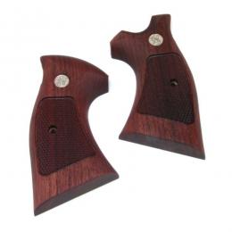 木グリップ : S&W Kフレーム[スクエアバット] オーバーサイズ ウォールナット /メダル [取寄]