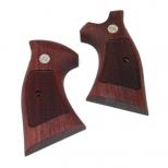 木グリップ : S&W Kフレーム[スクエアバット] オーバーサイズ ウォールナット /メダル [取寄]