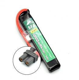 Li-Poバッテリー 7.4V 1000mAh 【Greenライン】ショートスリム (20C-40C) XT30Uコネクター [SA-B036X3] [取寄]