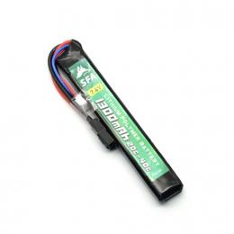 Li-Poバッテリー 7.4V 1300mAh 【Greenライン】スリムセパレート (20C-40C) ミニコネクター [SA-B038M] [取寄]