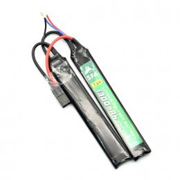 Li-Poバッテリー 7.4V 1300mAh 【Greenライン】ショートセパレート (20C-40C) ミニコネクター [SA-B039M] [取寄]