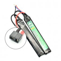 Li-Poバッテリー 7.4V 1300mAh 【Greenライン】ショートセパレート (20C-40C) T字コネクター [SA-B039T] [取寄]