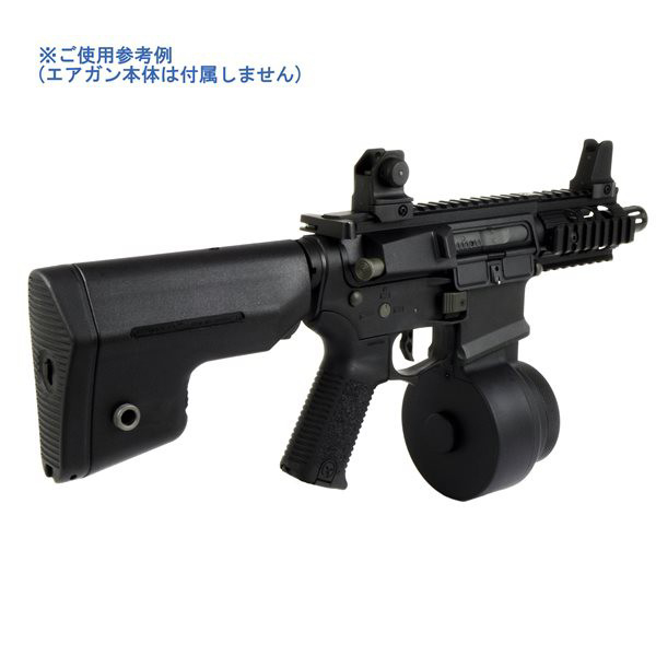 ICS 電動給弾式 ドラムマガジン for 電動M4 ブラック - ミリタリー