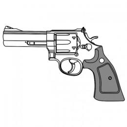 GAS-RV S&W M686 【ハーフチェッカー木製グリップ仕様】 /シルバーABS [8月頃発売.単品予約]