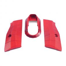 ASG/KJワークス GBB CZ SHADOW2用 LOKタイプ アルミニウム ショートグリップ&マグウェルセット レッド [KW-KU-GBSD2039RD] [取寄]