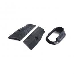 ASG/KJワークス GBB CZ SHADOW2用 LOKタイプ アルミニウム ショートグリップ&マグウェルセット ブラック [KW-KU-GBSD2039BK] [取寄]