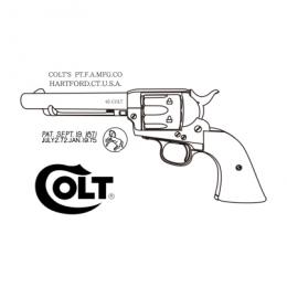 GAS-RV :  COLT SAA 45 1st Gen. Late 【アーティラリー】5.5inch /マットブラックABS/木製グリップ [10月頃発売予定.予約終了]