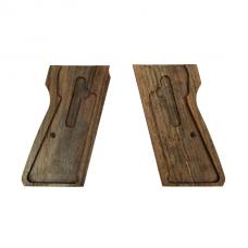 木グリップ : マルゼン ワルサーPPK/S&ワルサーPP対応 紫檀チェッカー(スクリュー付) 【赤茶】[取寄:長納期]