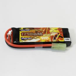 リチウムポリマーバッテリー[MIRACLE POWER] 7.4V 1750mAh(40C) ミニバッテリーサイズ (30.5x95.5x16.5mm) [GB-0030M] [取寄]