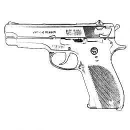 モデルガンキット : S&W M39 ABSブラック 発火ブローバック仕様 [品切中.再生産待ち]