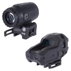 MEPROLIGHT MEPRO M22 PRO タイプ 1X28 集光ドットサイト ファイバーレッド & MEPRO MMX3 タイプ マグニファイア セット [AO-SC020] [取寄]