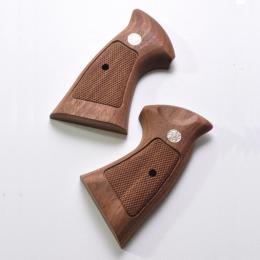 木グリップ : S&W Nフレーム(タナカM29)用 ウォールナット オーバー スクエア(赤茶色) [取寄]