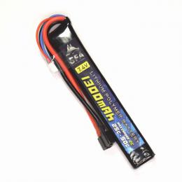 Li-Poバッテリー 7.4V 1300mAh スリムタイプ (25C-50C)  T字コネクター [SA-B022T] [取寄]