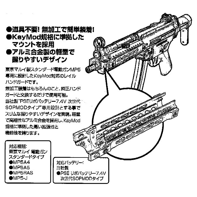 L.A.ホビーショップ / マルイ MP5シリーズ対応 キーモッドハンドガード