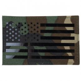 Large US Flag Infrared パッチ ウッドランド(12.5x8cm) [TPC-TMC2277-WD] [取寄]