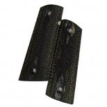 木グリップ : M1911用 マグウェル対応 チェッカー(ダイヤ)/シルバーブラック [取寄]