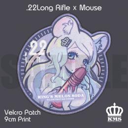 ベルクロパッチ・プリント(90mm) .22Long Rifle x ハツカネズミ