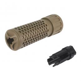 KACタイプ QDC CQB ダミーサプレッサー&ハイダー(14mm逆ネジ) デザートカラー [EC-SIL-MP134DE] [取寄]