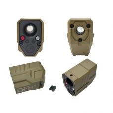 【Quadra S】 コンペンセイター型レインボー マズルフラッシュトレーサー /14mm逆ネジ対応 /FDEカラー [取寄]