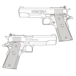 モデルガン : GM-7.5 COLT Mk4 スモール刻印 スウェンソン Kサイトカスタム【オールシルバー塗装仕上げ】[10月発売.予約] ※先着順