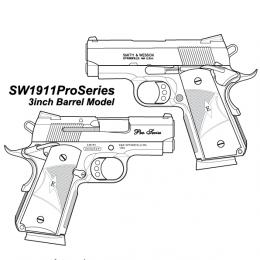 モデルガン : GM-7 SW1911Proシリーズ　3インチバレル 2024/ブラックモデル [年内発売予定.単品予約]