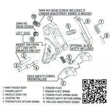 マルイ(Gen3/4)/GHK/VFC/SRC GBBグロックシリーズ用 カスタムフラットトリガー [4UAD-TRI-001] [取寄]