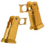 マルイ ハイキャパシリーズ用 Infinityタイプ CNCアルミニウムグリップ Type11 /ゴールド [KW-KU-GB-616GD] [取寄]