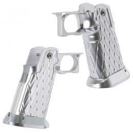 マルイ ハイキャパシリーズ用 Infinityタイプ CNCアルミニウムグリップ Type11 /シルバー [KW-KU-GB-616SV] [取寄]