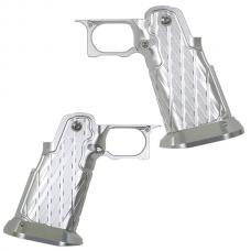 マルイ ハイキャパシリーズ用 Infinityタイプ CNCアルミニウムグリップ Type11 /シルバー [KW-KU-GB-616SV] [取寄]