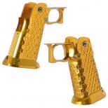 マルイ ハイキャパシリーズ用 Infinityタイプ CNCアルミニウムグリップ Type12 /ゴールド [KW-KU-GB-620GD] [取寄]