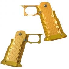 マルイ ハイキャパシリーズ用 Infinityタイプ CNCアルミニウムグリップ Type12 /ゴールド [KW-KU-GB-620GD] [取寄]