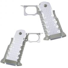 マルイ ハイキャパシリーズ用 Infinityタイプ CNCアルミニウムグリップ Type12 /シルバー [KW-KU-GB-620SV] [取寄]