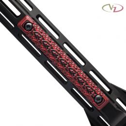 M-LOK <Stipple> G10レールカバー(3-Slot) -Black Red [MLG-STPL-BR-3] [取寄]