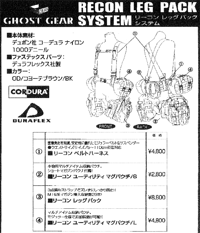 リーコンレッグパックシステム:ユーティリティマグパウチ/L/OD